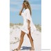 Belong U Women's Fashion Bikini Beachwear Swimwear V-Neck Strap Sexy Bathing Suit Cover Up Dress Beach Top White One Size B07BFB9J7N